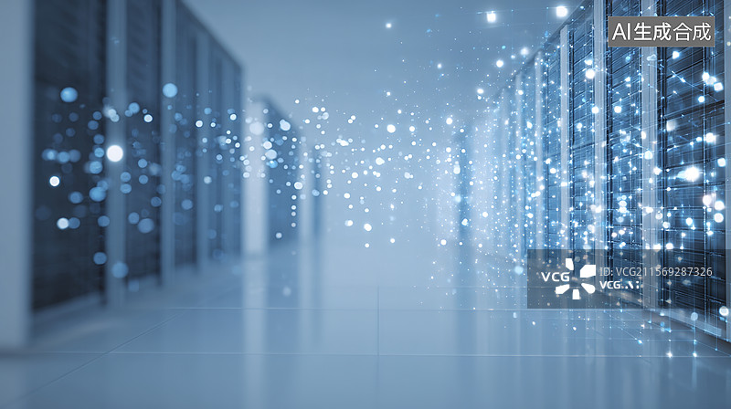 【AI数字艺术】现代数据中心网络基础设施图片素材