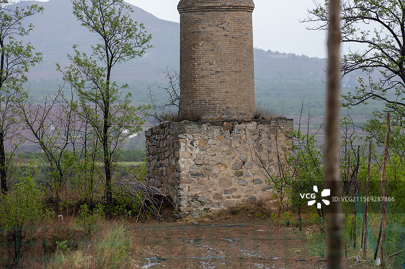 浮山县南朱村砖塔图片素材