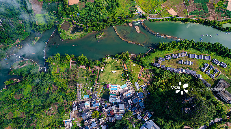 航拍桂林阳朔2025年山水风光图片素材