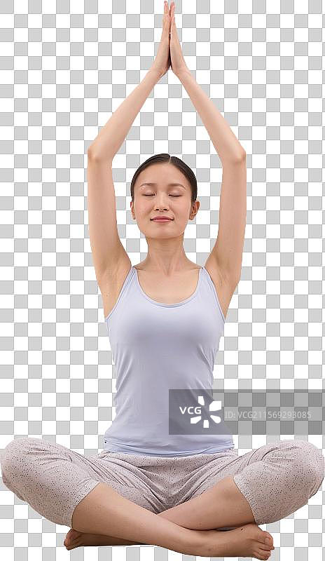 青年女人练习瑜伽图片素材