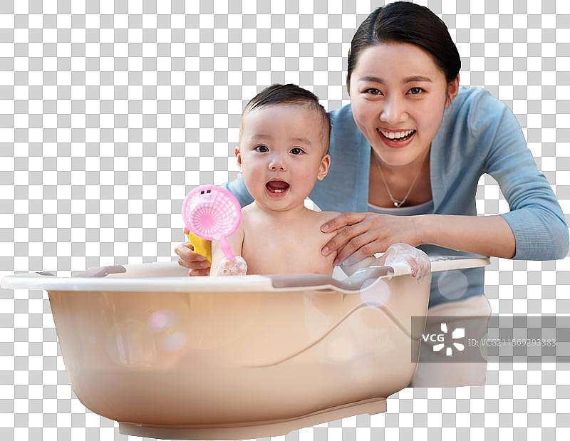 可爱的小婴儿洗澡图片素材