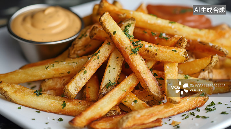 【AI数字艺术】薯条配酱料图片素材