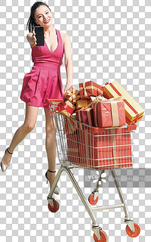 青年女人购物图片素材