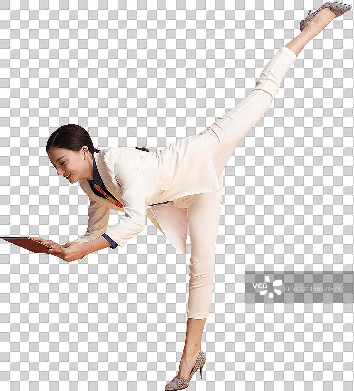 青年商务女人看平板电脑图片素材