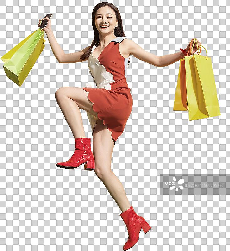 青年女人购物图片素材