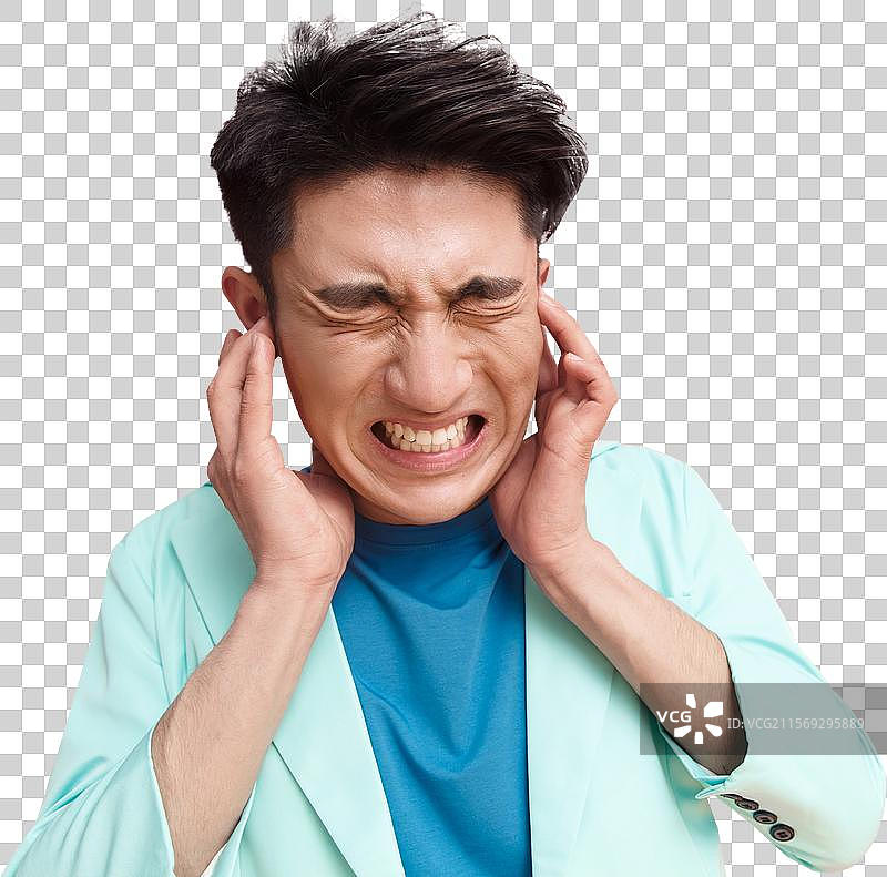 焦虑的青年男人图片素材