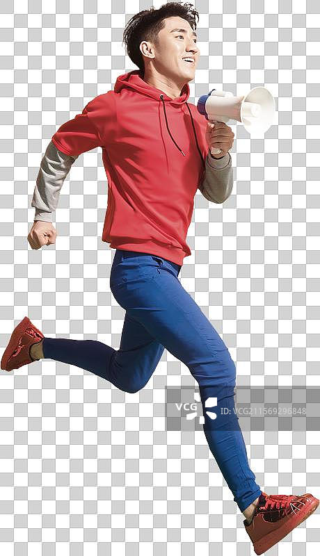 青年男人拿着话筒图片素材