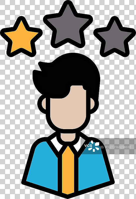 一个头上有三颗星星的男人图片素材