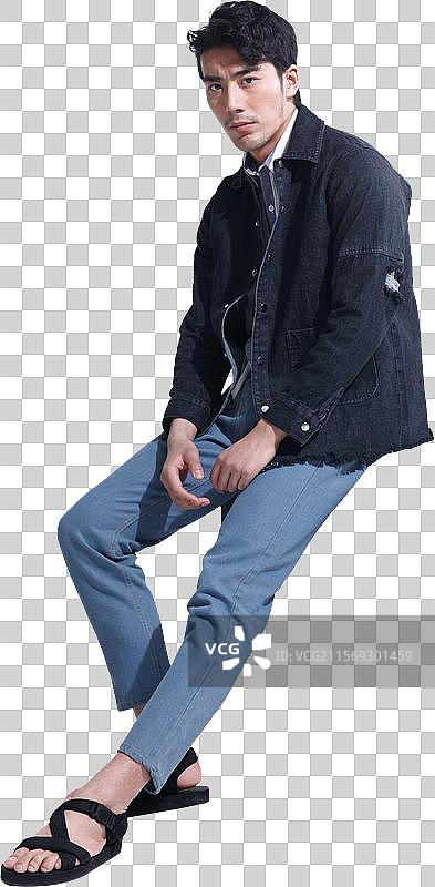 青年模特在摄影棚图片素材