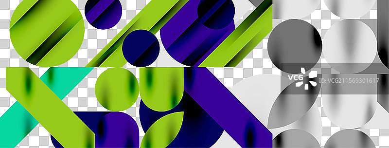 色彩丰富的简单动态几何形状圆圈图片素材