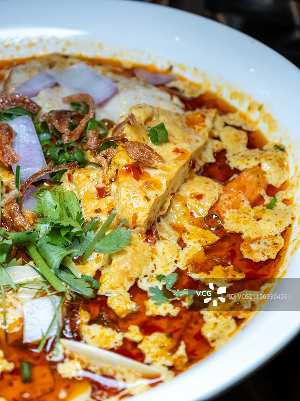 马来西亚风味咖喱海鲜面图片素材