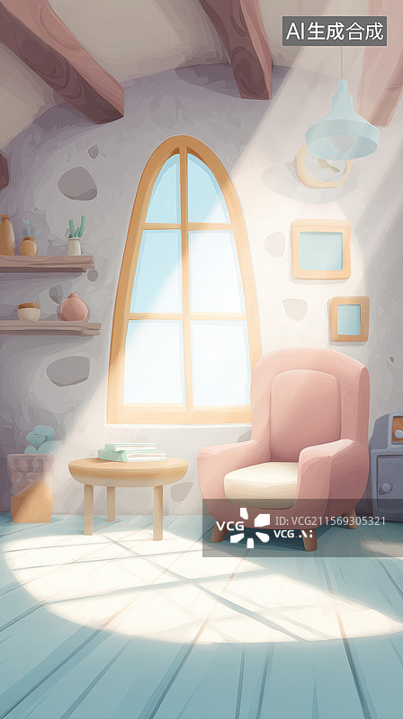 【AI数字艺术】温馨的室内角落图片素材