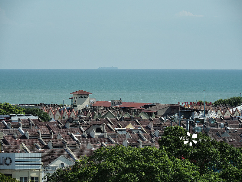 海阔天空的建筑物高角度视图图片素材