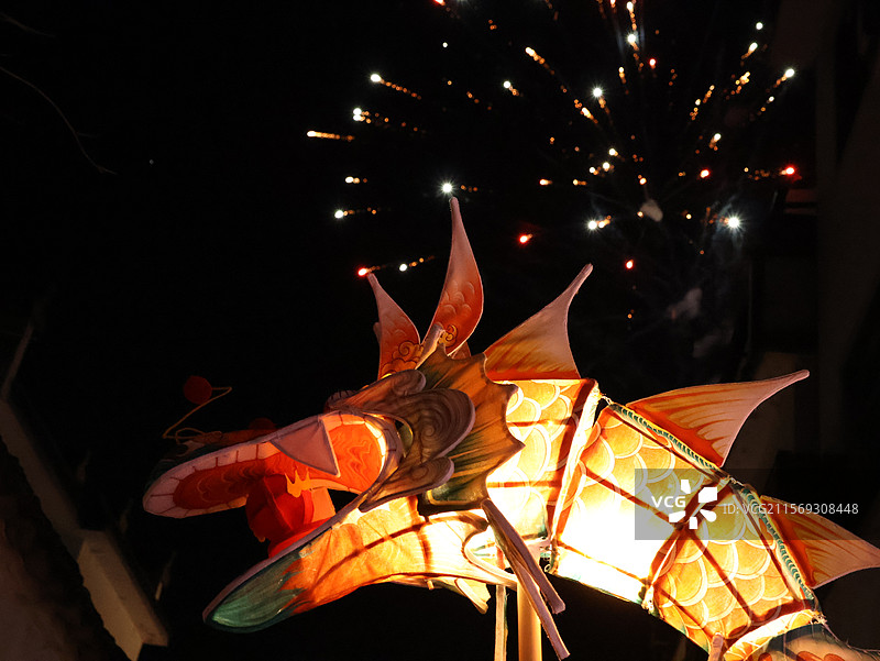 徽州非遗鱼灯跨年游行表演图片素材