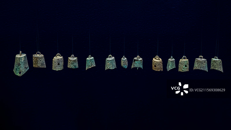 蔚县博物馆藏战国青铜编铃图片素材