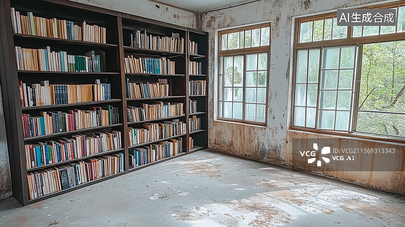 【AI数字艺术】破旧的农村小学图片素材