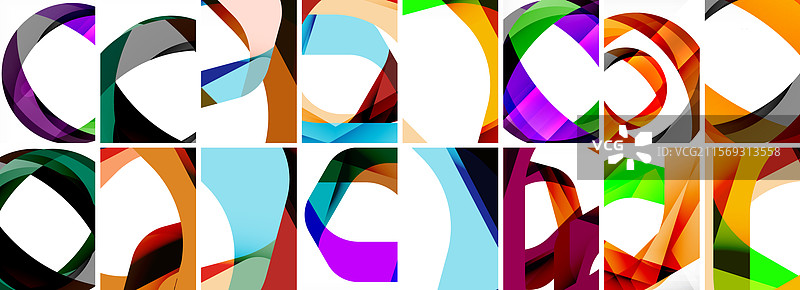 波浪抽象背景的集合图片素材