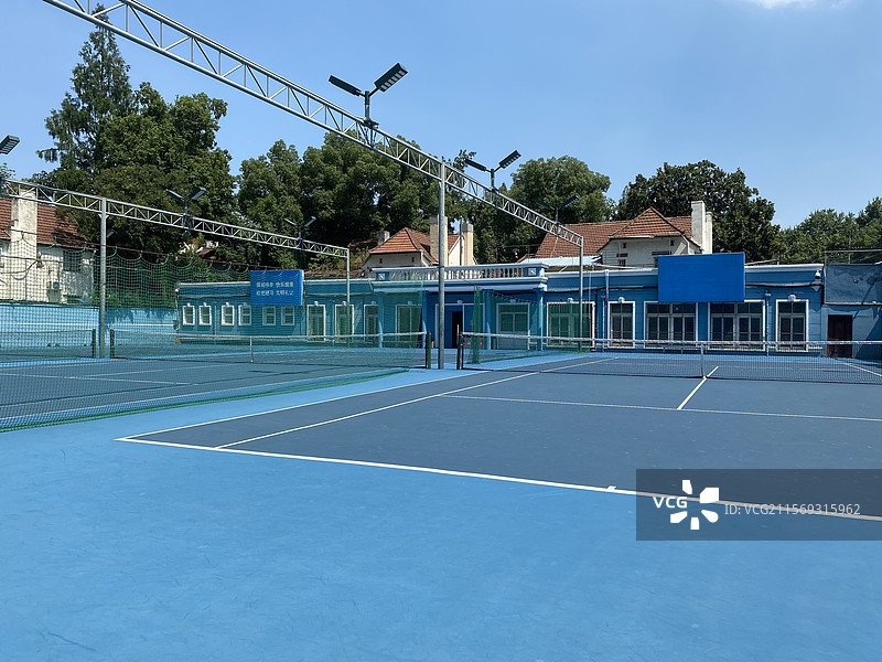 上海室外网球场 硬地球场图片素材