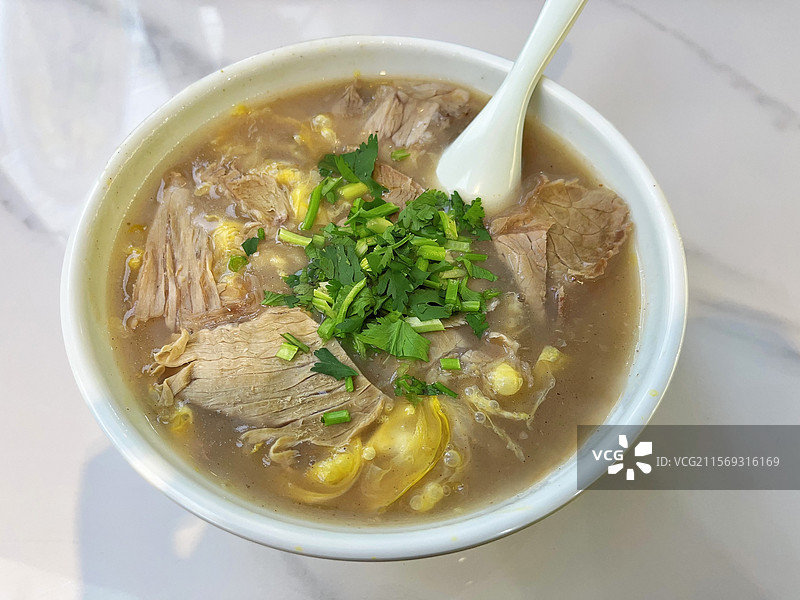 山东特色小吃 牛肉鸡蛋糁汤图片素材
