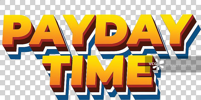 适合的3D风格发薪日文字效果图片素材