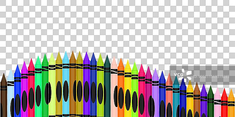 五彩蜡笔框架教育图片素材