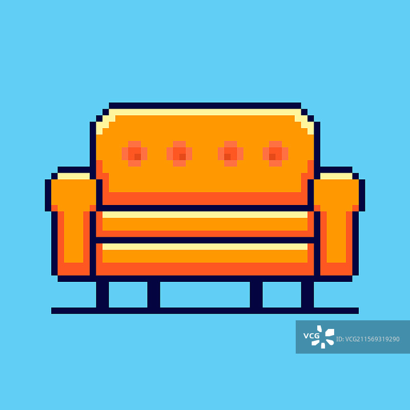 像素艺术沙发游戏资产设计图片素材