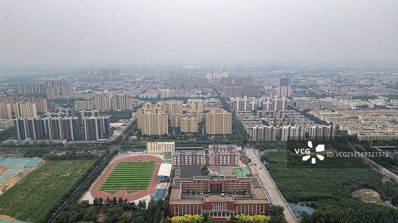 石家庄市栾城区航拍视角图片素材