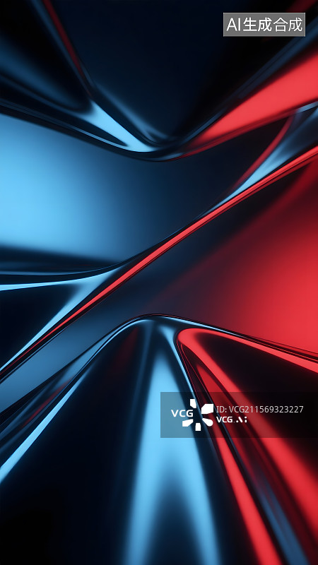 【AI数字艺术】红与蓝丝绸抽象背景壁纸广告图片图片素材
