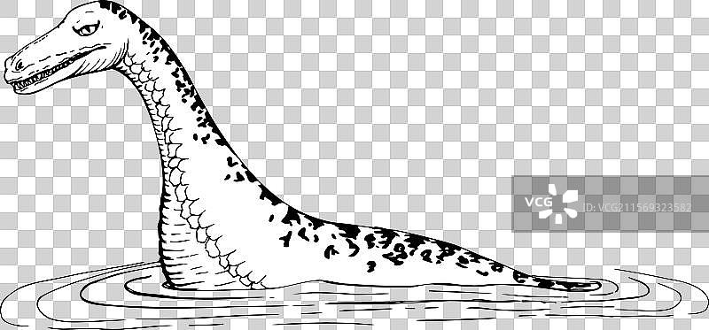 手绘墨水素描的孤立物体——湖泊图片素材