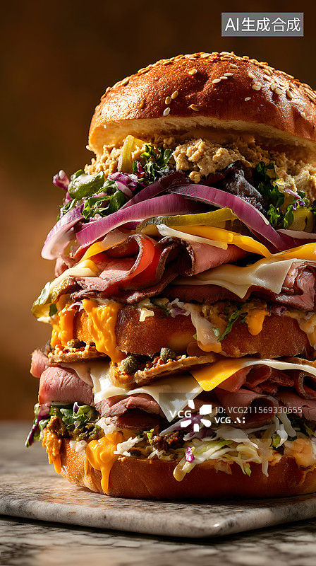 【AI数字艺术】巨无霸 汉堡图片素材