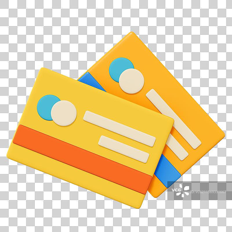 信用卡金融银行业商务3D卡通插画元素图片素材