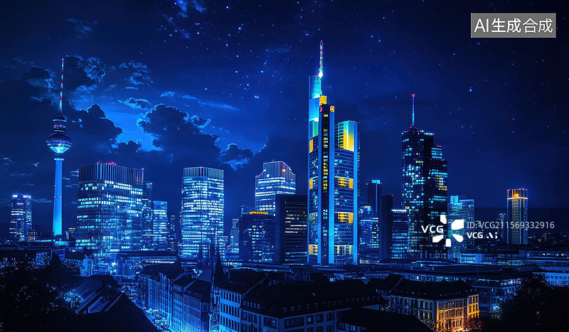 【AI数字艺术】城市霓虹夜景图片素材