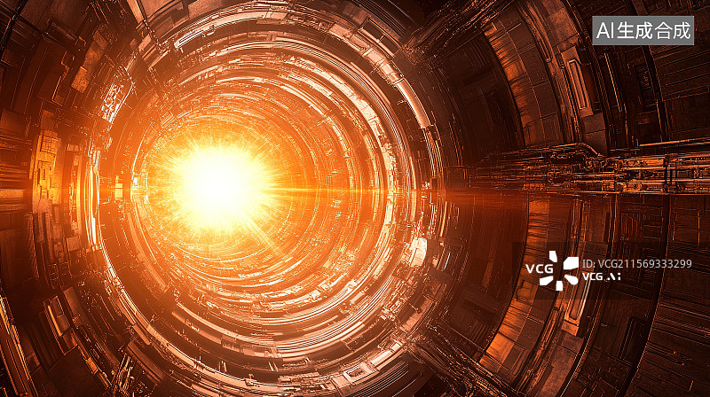 【AI数字艺术】新能源可控核聚变设备人造太阳装置图片素材