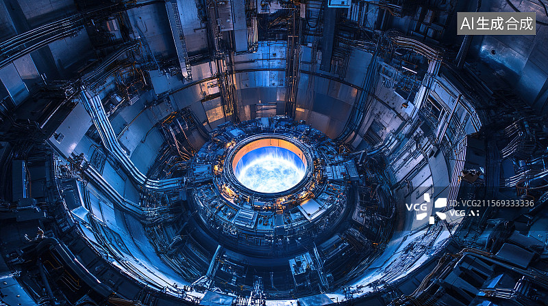 【AI数字艺术】新能源可控核聚变设备人造太阳装置图片素材