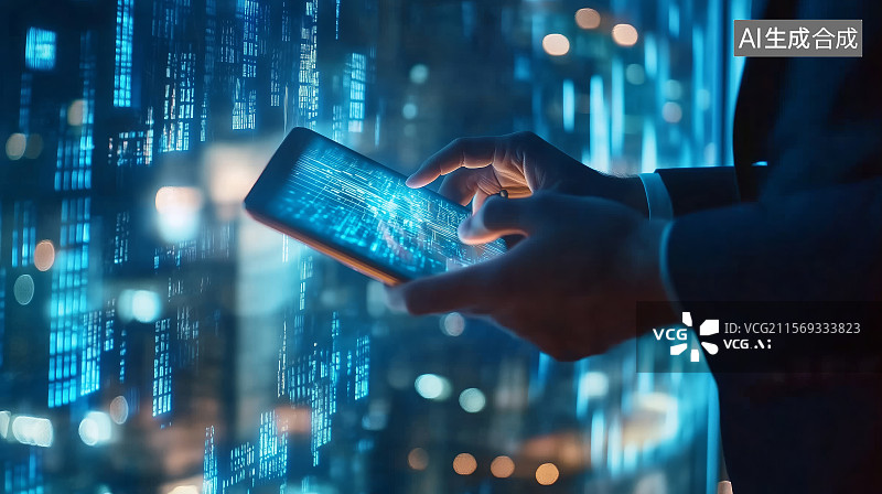 【AI数字艺术】使用数字平板电脑的人的中间部分图片素材