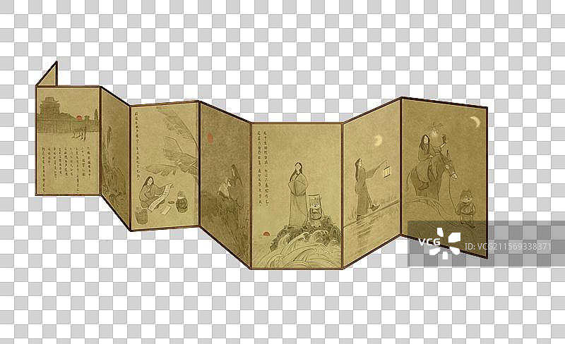 中国风插画屏风素材图片素材