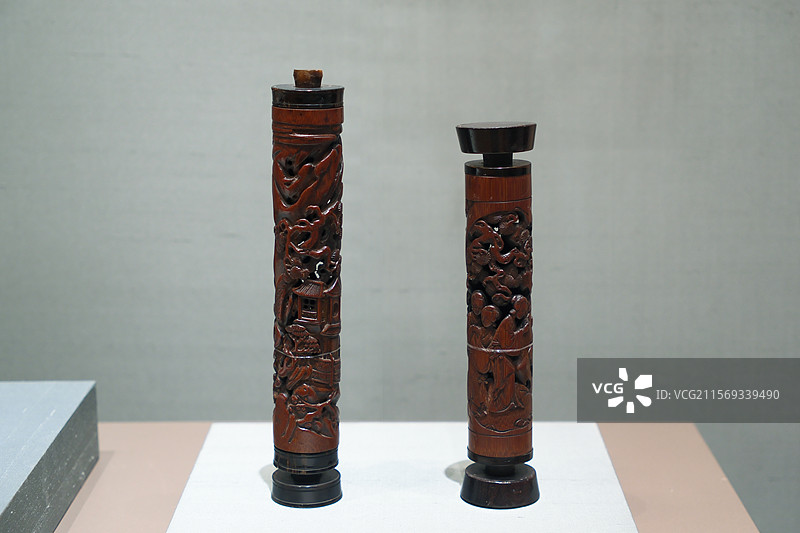 竹雕香筒图片素材