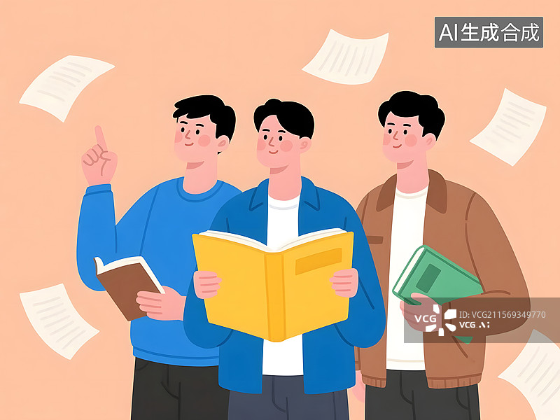 【AI数字艺术】学生的教育学习概念插图图片素材