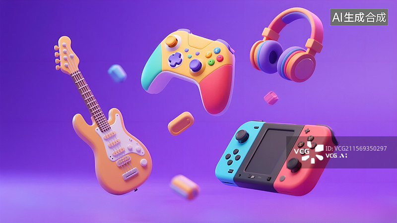 【AI数字艺术】3D游戏悬浮场景图片素材