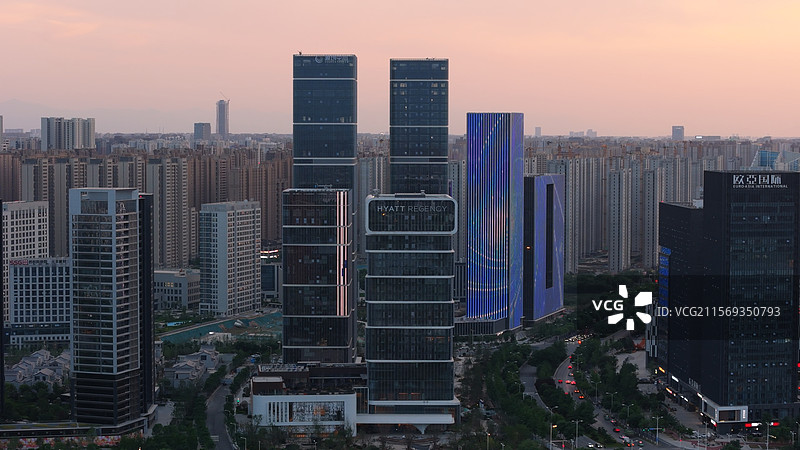 西安 浐灞 源创SOHO 源创中心 航拍图片素材