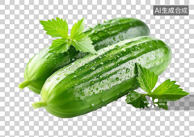 【AI数字艺术】【免抠png素材】新鲜的黄瓜图片素材