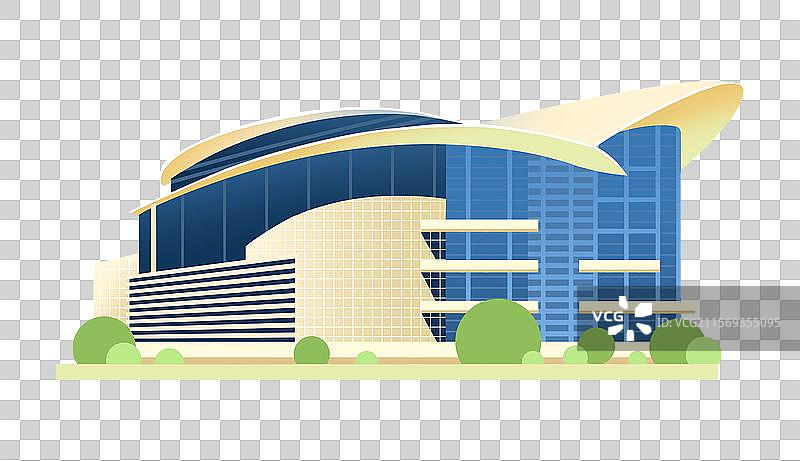 香港会展中心建筑插画元素图片素材