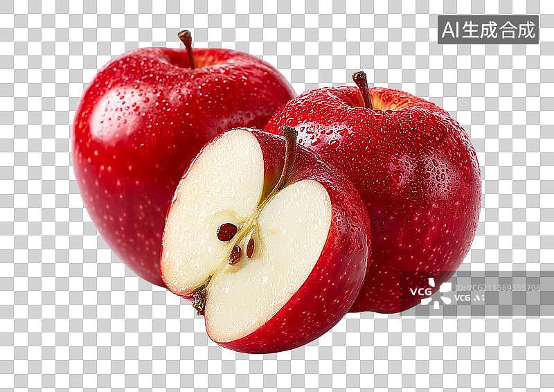 【AI数字艺术】【免抠png素材】新鲜美味的大红苹果图片素材