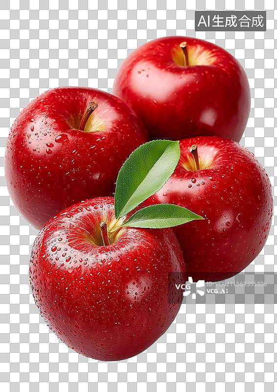 【AI数字艺术】【免抠png素材】新鲜美味的大红苹果图片素材