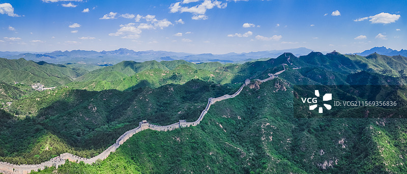 航拍金山岭长城图片素材