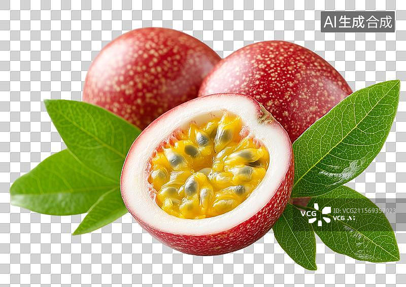 【AI数字艺术】【免抠png素材】新鲜水果百香果图片素材