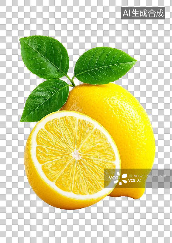 【AI数字艺术】【免抠png素材】新鲜水果黄柠檬图片素材