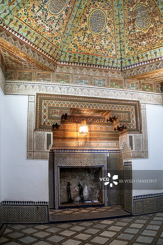 巴西亚皇宫（Bahia Palace）融合摩尔、阿拉伯、安达卢西亚‌元素，被誉为摩洛哥建筑艺术精华图片素材