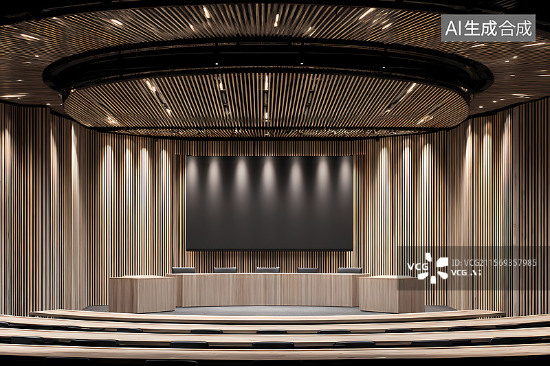 【AI数字艺术】现代风格室内舞台场景图片素材