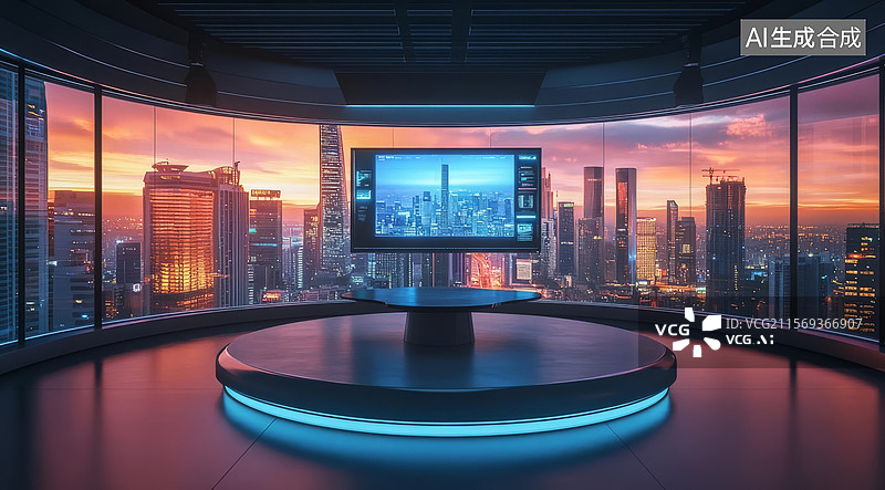 【AI数字艺术】未来城市观景平台图片素材